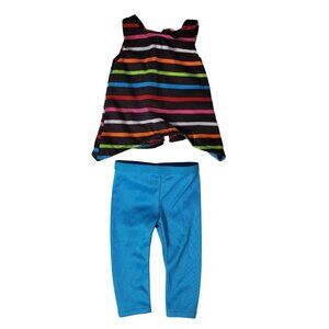 Fibrecraft 18" Doll Clothes 2 PCS Striped Sleeveless Top Blue Pants for AG OG